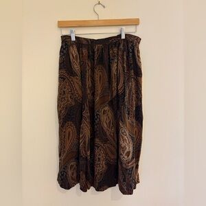 Vintage Earthy Paisley Midi Skirt